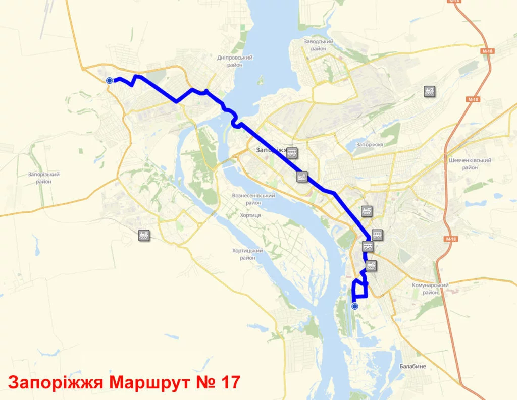 Розклад руху 17 автобуса Запоріжжя